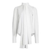 Witte Katoenen Blouse met Lavallière Strik Patou , White , Dames