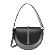 Black leather shoulder bag Baldinini , Black , Dames