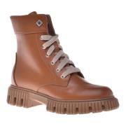 Combat boots in leather Baldinini , Brown , Dames