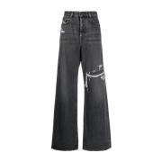 Versleten Wijde Pijp Jeans Diesel , Gray , Dames