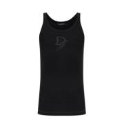 Geribbelde mouwloze t-shirt Dolce & Gabbana , Black , Heren