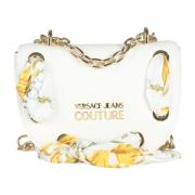 Saffiano Schoudertas met Decoratieve Sjaal Versace Jeans Couture , Whi...