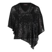 Blouse met pailletten vera mont , Black , Dames