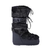 Icon Faux Fur Laars Moon Boot , Black , Dames