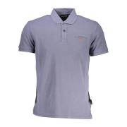 Blauw Katoenen Polo Shirt met Logo Napapijri , Blue , Heren