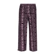 Paarse Wijde Broek voor Vrouwen Versace Jeans Couture , Purple , Dames