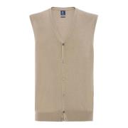 Merino wollen Gilet 12 Gg Boggi Milano , Beige , Heren