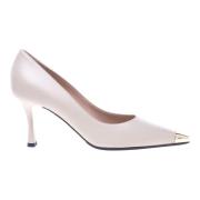 Court shoes in vanilla leather Baldinini , Beige , Dames