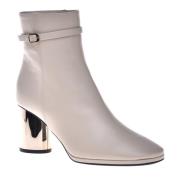 Ankle boots in vanilla leather Baldinini , Beige , Dames