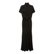 Zwarte Midi Jurk met Knoopdetails Roberto Cavalli , Black , Dames