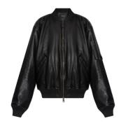 Leren jack type bomber Balenciaga , Black , Dames