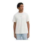 Geborduurd logo t-shirt - Signature Tommy Jeans , White , Heren