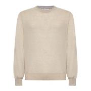 Luxe Gebreide Collectie Brunello Cucinelli , Beige , Heren