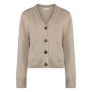 Gebreide Wol Cardigan Tory Burch , Beige , Dames