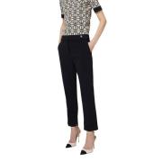 Zwarte Rechte Crepe Broek Elisabetta Franchi , Black , Dames