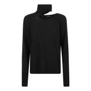 Zwarte Gebreide Trui met Afneembare Turtleneck Federica Tosi , Black ,...