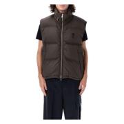 Chocolade Puffer Vest Buitenkleding Aw24 Ami Paris , Brown , Heren