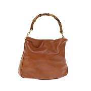 Pre-owned Leather handbags Gucci Vintage , Brown , Dames