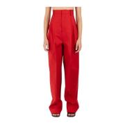 Hoge Taille Wijde Pijp Broek Jacquemus , Red , Dames