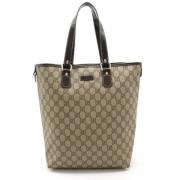 Pre-owned Leather totes Gucci Vintage , Beige , Dames