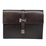 Pre-owned Leather clutches Gucci Vintage , Brown , Dames