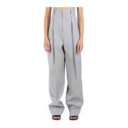 Hoge Taille Wijde Pijp Broek Jacquemus , Gray , Dames