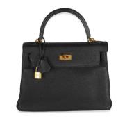 Pre-owned Leather handbags Hermès Vintage , Black , Dames