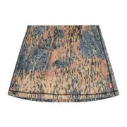 Beige O-kory Rok met Abstracte Print Diesel , Multicolor , Dames