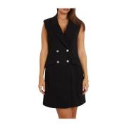 Zwarte double-breasted jurk Guess , Black , Dames