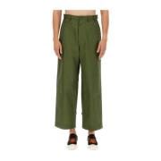 Katoenen Straight Fit Wijde Broek Kenzo , Green , Heren