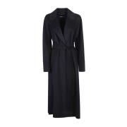 Blauwe Trenchcoat met Riem Max Mara , Blue , Dames