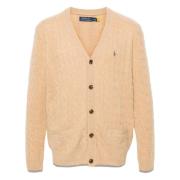 Luxe V-hals Cardigan in Zand Ralph Lauren , Brown , Heren