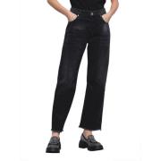 Zwarte Straight Jeans Fw24/25 Collectie Gaëlle Paris , Black , Dames