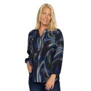 Blauwe Dorte.Au24 Blouse Top 2-Biz , Blue , Dames