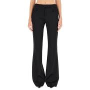 Elegant Flare Fit Wool Trousers Tom Ford , Black , Dames