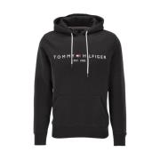 Zwarte Hoodie Sweatshirt Stijlvol Ontwerp Tommy Hilfiger , Black , Her...