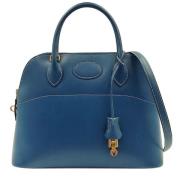 Pre-owned Leather totes Hermès Vintage , Blue , Dames