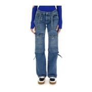 Cargo Jeans voor vrouwen Off White , Blue , Dames