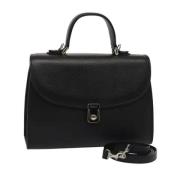 Pre-owned Leather handbags Burberry Vintage , Black , Dames