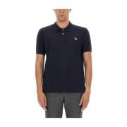 Zebra Patch Polo Shirt PS By Paul Smith , Blue , Heren