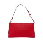 Pre-owned Leather clutches Louis Vuitton Vintage , Red , Dames