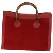 Pre-owned Suede totes Gucci Vintage , Red , Dames