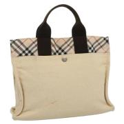 Pre-owned Canvas handbags Burberry Vintage , Beige , Dames