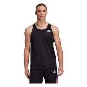 Eigen de Run Singlet Club Tank Top Adidas , Black , Heren