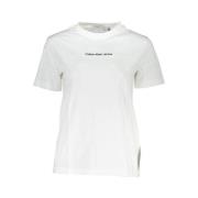 Stijlvol katoenen T-shirt met logo borduurwerk Calvin Klein , White , ...