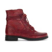 Rode gladleren veterschoenen Gabor , Red , Dames