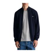 Superfijne Lamswollen Ritsvest Gant , Blue , Heren