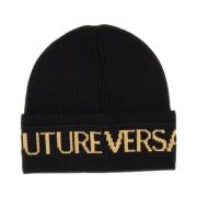 Logo Beanie Muts Wol Acryl Italië Versace Jeans Couture , Black , Here...