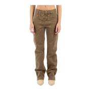 Bruine Rechte Pijp Broek Isabel Marant , Brown , Dames