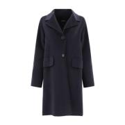 Blauwe Wollen Jas met Enkele Rij Knopen Max Mara , Blue , Dames